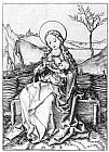 Martin Schongauer Famous Paintings - Madonna on the Turf Bench